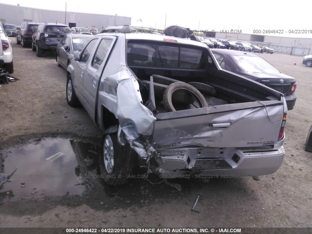 2HJYK16558H542817 - 2008 HONDA RIDGELINE RTL SILVER photo 3