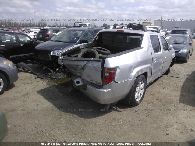 2HJYK16558H542817 - 2008 HONDA RIDGELINE RTL SILVER photo 4