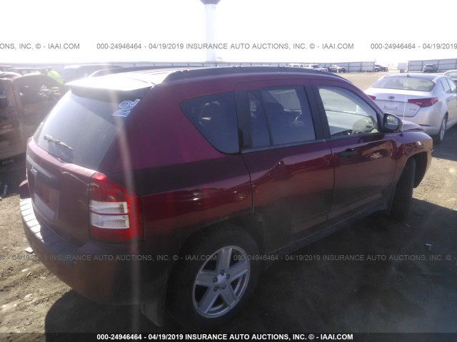 1J8FF47B69D188772 - 2009 JEEP COMPASS SPORT RED photo 4