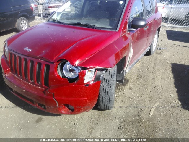 1J8FF47B69D188772 - 2009 JEEP COMPASS SPORT RED photo 6