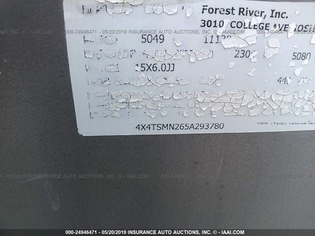 4X4TSMN265A293780 - 2005 FOREST RIVER OTHER  白色 照片 9