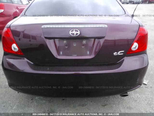JTKDE177460138265 - 2006 TOYOTA SCION TC მუქწითელი ფოტო 6