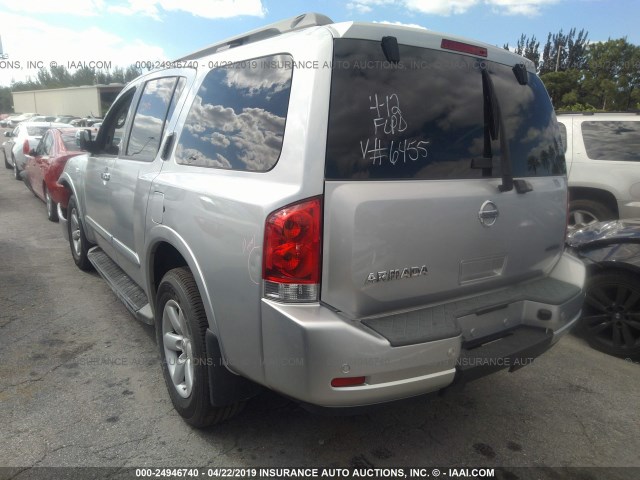 5N1BA0ND3BN616455 - 2011 NISSAN ARMADA SV/SL/PLATINUM SILVER photo 3