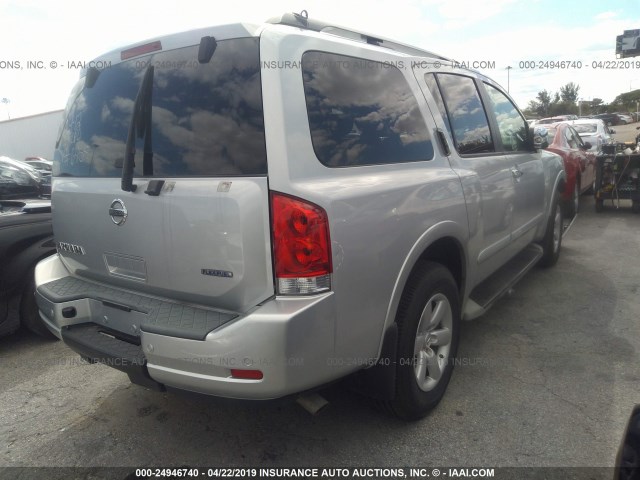 5N1BA0ND3BN616455 - 2011 NISSAN ARMADA SV/SL/PLATINUM SILVER photo 4