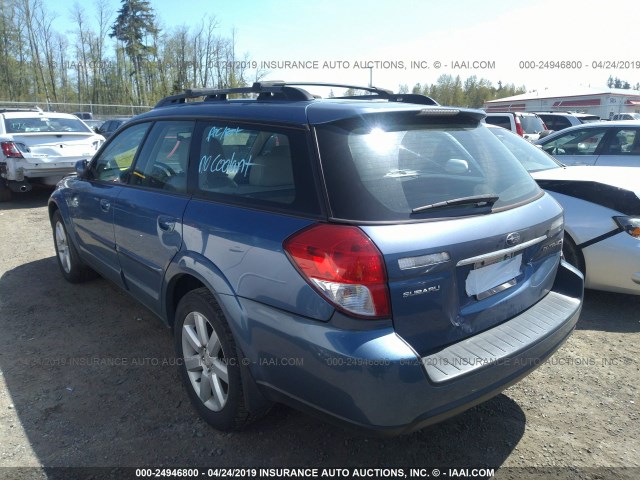 4S4BP62CX87340057 - 2008 SUBARU OUTBACK 2.5I LIMITED BLUE photo 3