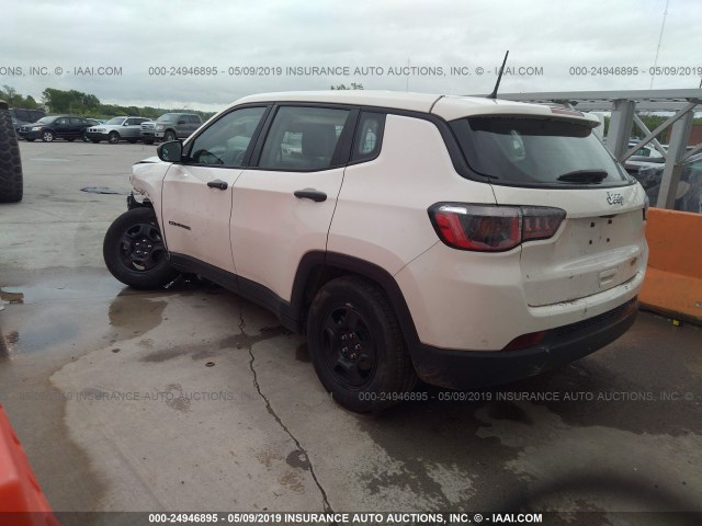 3C4NJCAB6JT263313 - 2018 JEEP COMPASS SPORT WHITE photo 3