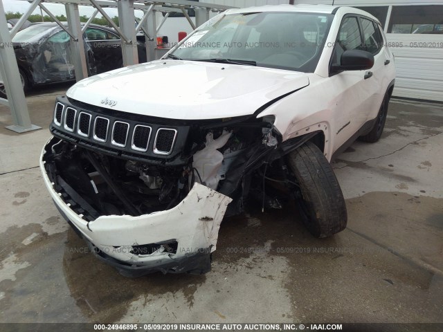 3C4NJCAB6JT263313 - 2018 JEEP COMPASS SPORT WHITE photo 6