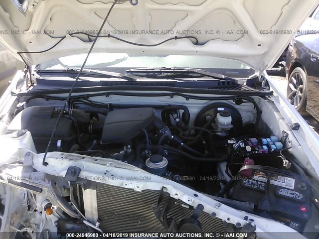 5TENX4CN5AZ739043 - 2010 TOYOTA TACOMA WHITE photo 10