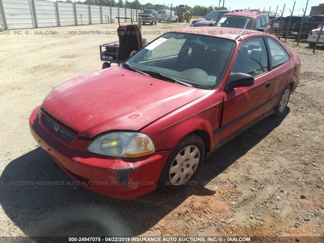 1HGEJ6122WL084336 - 1998 HONDA CIVIC DX RED photo 2