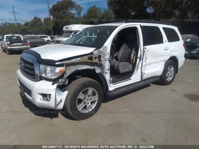 5TDZY5G15FS059854 - 2015 TOYOTA SEQUOIA SR5 WHITE photo 2