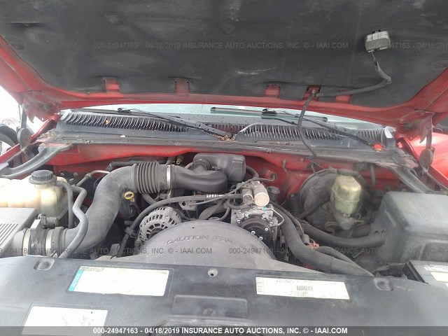 1GCEC14W6YE282435 - 2000 CHEVROLET SILVERADO C1500 RED photo 10