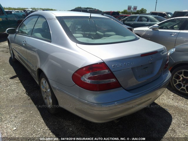 WDBTJ65J24F076979 - 2004 MERCEDES-BENZ CLK 320C SILVER photo 3