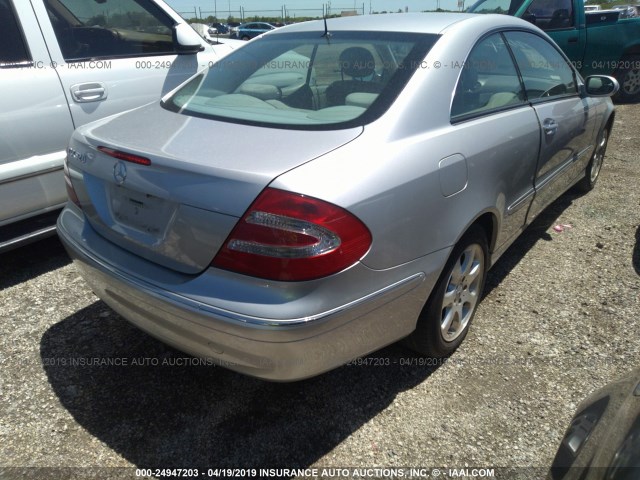 WDBTJ65J24F076979 - 2004 MERCEDES-BENZ CLK 320C SILVER photo 4