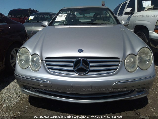 WDBTJ65J24F076979 - 2004 MERCEDES-BENZ CLK 320C SILVER photo 6