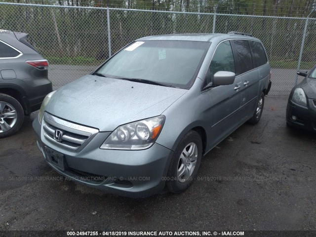 5FNRL38687B139426 - 2007 HONDA ODYSSEY EXL BLUE photo 2