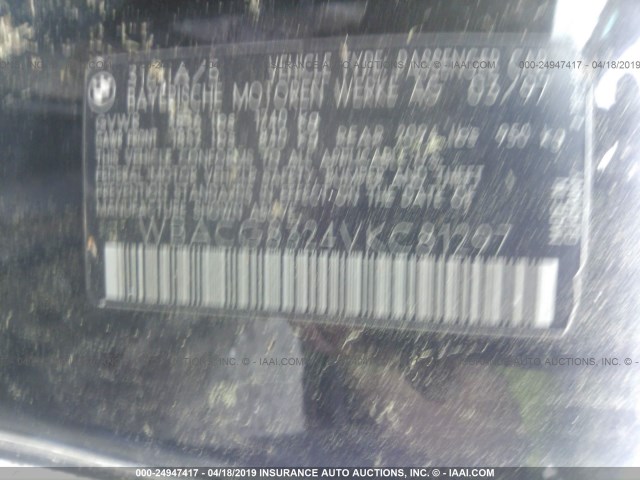 WBACG8324VKC81297 - 1997 BMW 318 TI AUTOMATIC BLACK photo 9