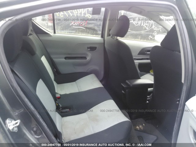 JTDKDTB36E1076426 - 2014 TOYOTA PRIUS C GRAY photo 8