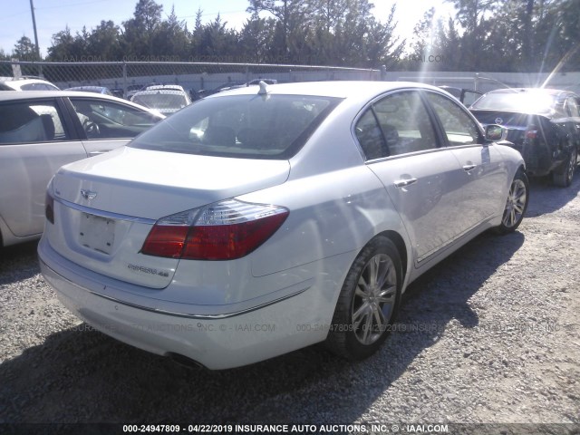 KMHGC4DF7BU116217 - 2011 HYUNDAI GENESIS 4.6L WHITE photo 4