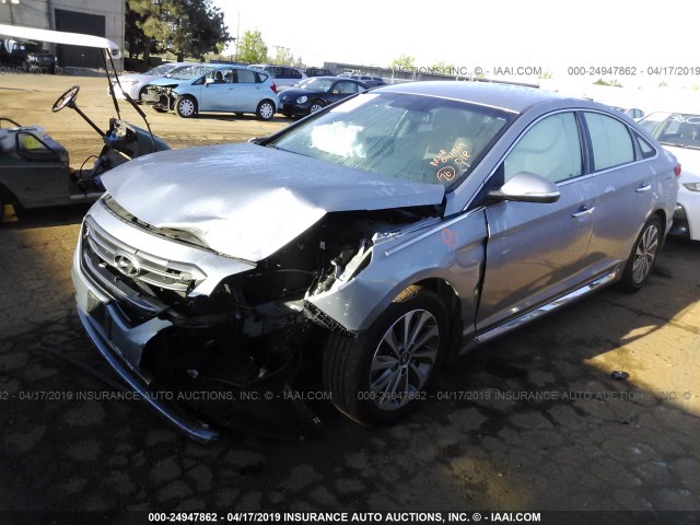 5NPE34AF0FH185198 - 2015 HYUNDAI SONATA SPORT/LIMITED GRAY photo 2