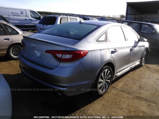 5NPE34AF0FH185198 - 2015 HYUNDAI SONATA SPORT/LIMITED GRAY photo 4