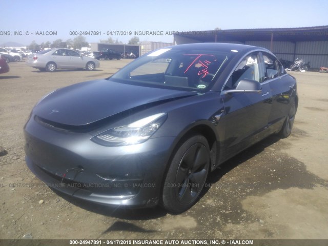 5YJ3E1EA1JF002851 - 2018 TESLA MODEL 3 BLUE photo 2