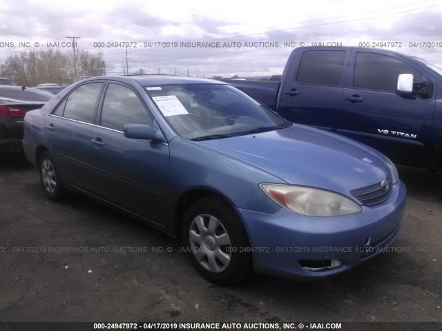 4T1BE32K43U766896 - 2003 TOYOTA CAMRY LE/XLE/SE BLUE photo 1