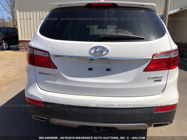 KM8SRDHFXDU017297 - 2013 HYUNDAI SANTA FE LIMITED WHITE photo 6