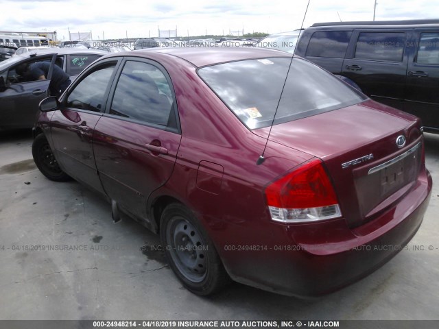 KNAFE121685525325 - 2008 KIA SPECTRA EX/LX/SX RED photo 3