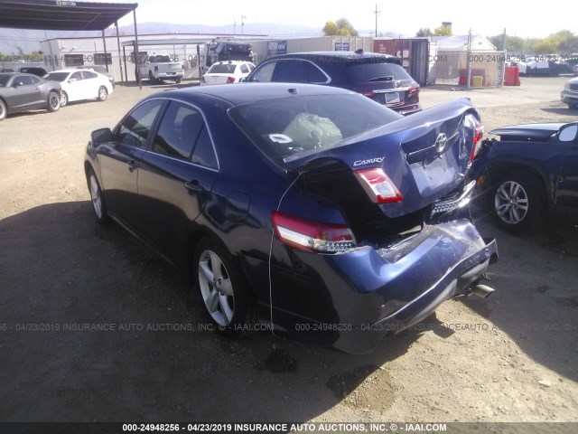4T1BF3EK6BU747726 - 2011 TOYOTA CAMRY SE/LE/XLE BLUE photo 3