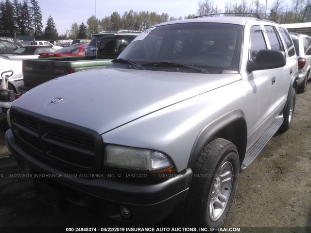 1B4HS38N72F160114 - 2002 DODGE DURANGO SPORT/SXT SILVER photo 2