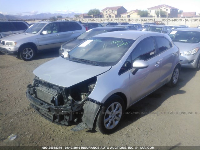 KNADM5A37C6038223 - 2012 KIA RIO LX SILVER photo 2