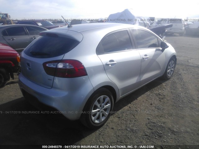 KNADM5A37C6038223 - 2012 KIA RIO LX SILVER photo 4