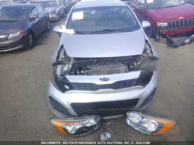 KNADM5A37C6038223 - 2012 KIA RIO LX SILVER photo 6