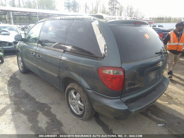 1D4GP45R75B204396 - 2005 DODGE CARAVAN SXT GREEN photo 3