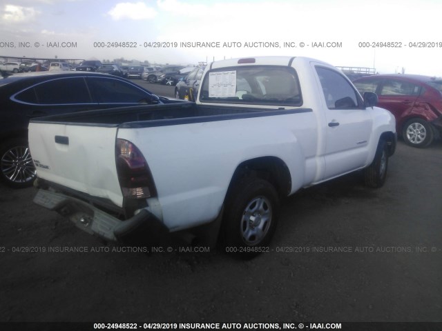 5TENX22N15Z010288 - 2005 TOYOTA TACOMA WHITE photo 4