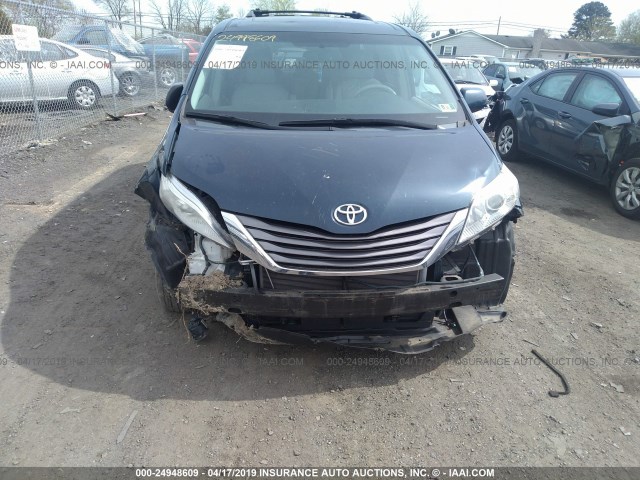 5TDYK3DCXCS246882 - 2012 TOYOTA SIENNA XLE/LIMITED BLUE photo 6