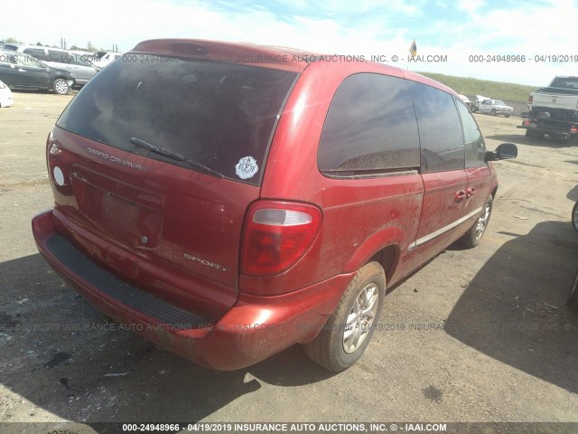 2B8GP443X1R205303 - 2001 DODGE GRAND CARAVAN SPORT RED photo 4