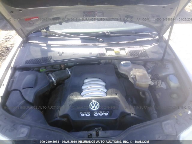 WVWRH63B33P102257 - 2003 VOLKSWAGEN PASSAT GLX GRAY photo 10