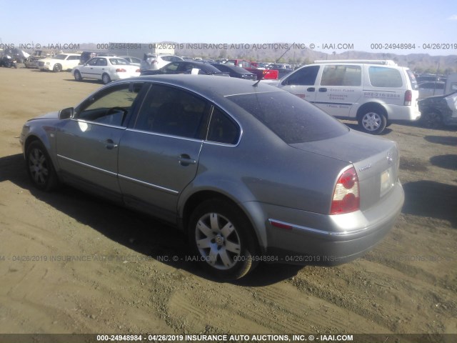 WVWRH63B33P102257 - 2003 VOLKSWAGEN PASSAT GLX GRAY photo 3