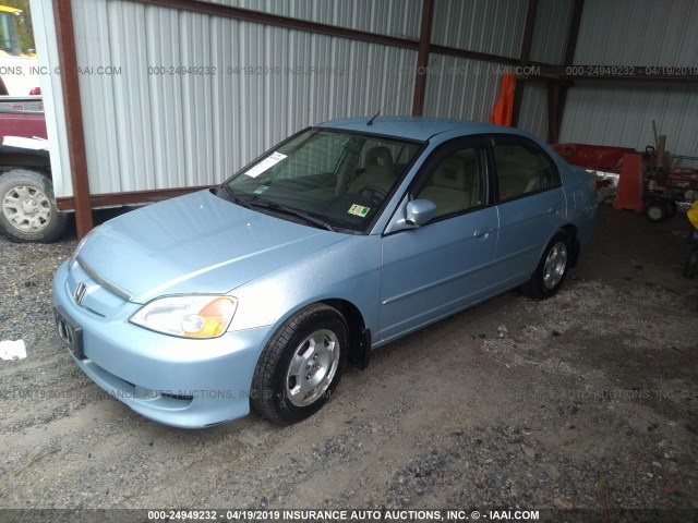 JHMES96663S021068 - 2003 HONDA CIVIC HYBRID Light Blue photo 2