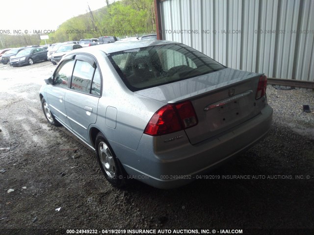 JHMES96663S021068 - 2003 HONDA CIVIC HYBRID Light Blue photo 3