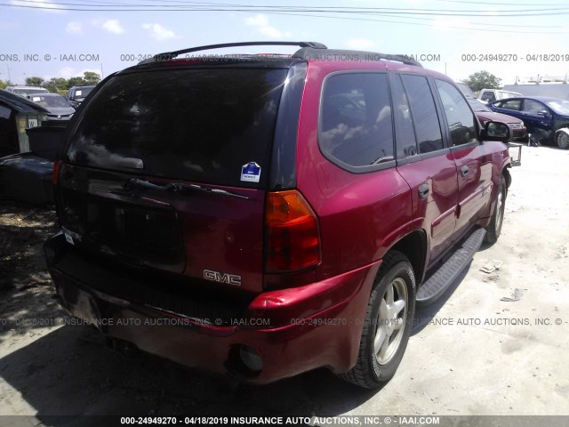 1GKDT13S042365935 - 2004 GMC ENVOY RED photo 4