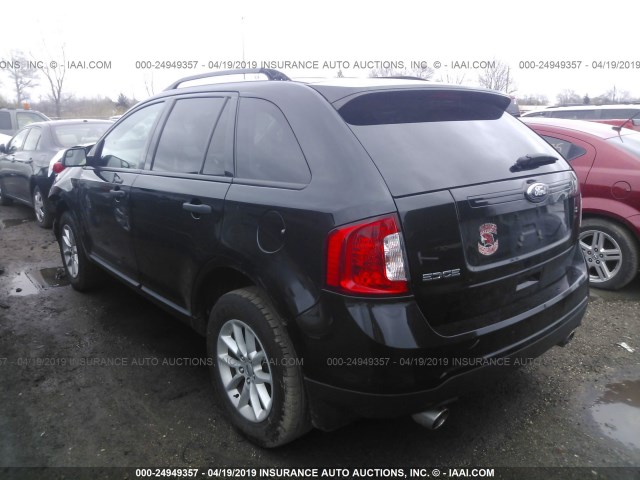 2FMDK3GC6DBC69407 - 2013 FORD EDGE SE BLACK photo 3