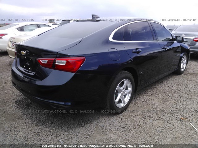 1G1ZB5STXJF248334 - 2018 CHEVROLET MALIBU LS BLUE photo 4