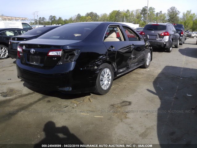 4T1BF1FK2CU149623 - 2012 TOYOTA CAMRY SE/LE/XLE BLACK photo 4