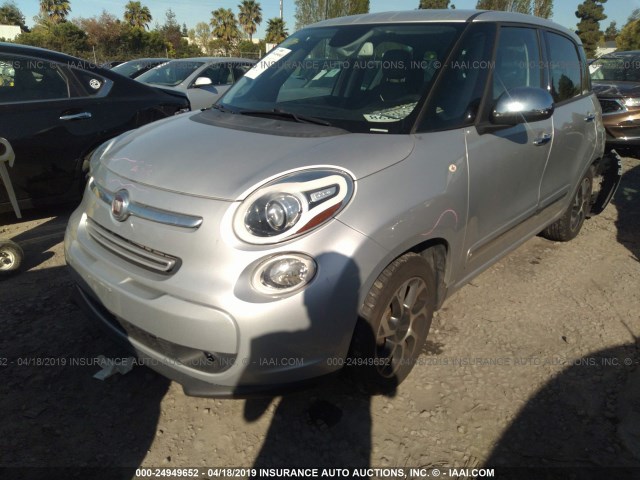 ZFBCFACH9EZ008512 - 2014 FIAT 500L LOUNGE SILVER photo 2