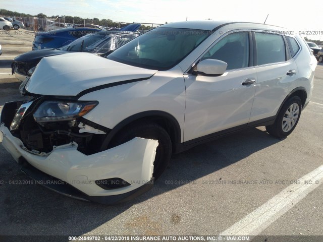 5N1AT2MT9GC742588 - 2016 NISSAN ROGUE S/SL/SV WHITE photo 2