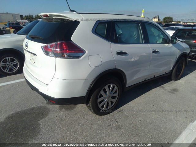 5N1AT2MT9GC742588 - 2016 NISSAN ROGUE S/SL/SV WHITE photo 4