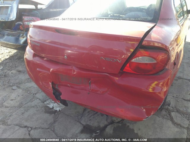 1B3ES26C14D606856 - 2004 DODGE NEON SE RED photo 6