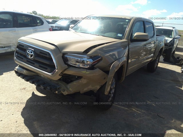 5TFAX5GN5GX056757 - 2016 TOYOTA Tacoma DOUBLE CAB/SR/SR5 TAN photo 2